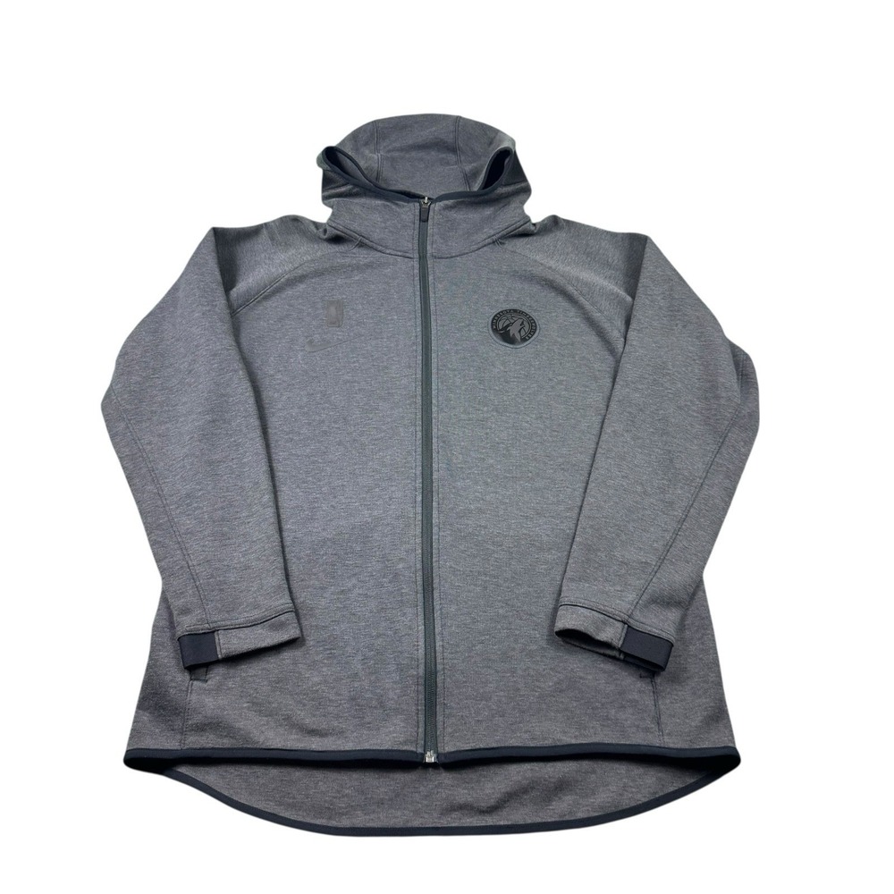 Nike Engineered Gray Full Zip Timberwolves‎ Men's Hooded Jacket Size Large Mint